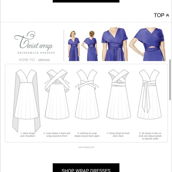 Dressy Collection Dessy Twist Wrap Short With Chiffon In Platinum Size M NWT - Picture 11 of 16